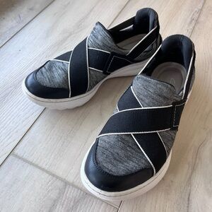 Clarks Black and Gray Casual Slip-Ons
